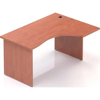 Psací stůl NABYTEK-DESIGNOVY.CZ BKA18 03 - Kancelářský rohový stůl pravý Komfort, dřevěná podnož, 140x70/100x76 cm