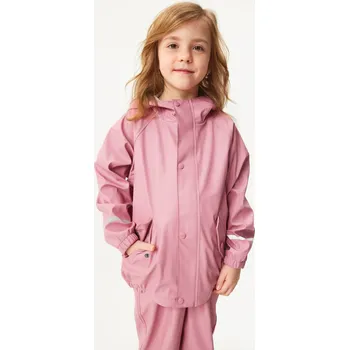 Dívčí bunda unuo Dětská nepromokavá bunda s fleecem, Starorůžová Velikost: 140/146