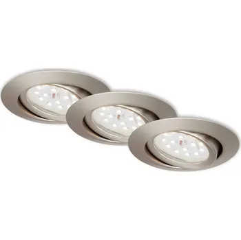 Bodové svítidlo BRILONER 3ks sada LED vestavné svítidlo, pr. 8,2 cm, 3,5 W, matný nikl - BRILONER BRI 7172-032