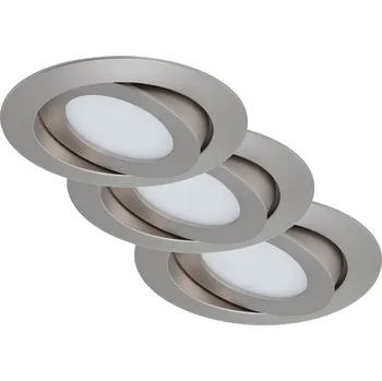 Bodové svítidlo BRILONER 3ks sada LED vestavné svítidlo, pr. 10,6 cm, 4,8 W, matný nikl - BRILONER BRI 7283-032