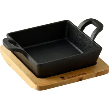 pekáč MASTERPRO Pekáč litinový s podstavcem COOK & SHARE 12,6x18,5x3,6 cm černá BGMP-3805-EM