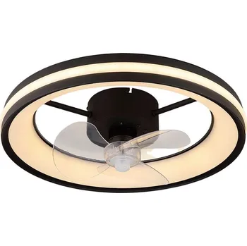 Stropní ventilátor Stropní ventilátor s LED osvětlením Santana, 50 W, ø 49,5 cm, černý 3651