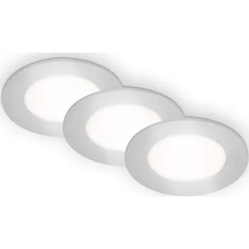 Bodové svítidlo BRILONER LED vestavná svítidla 3ks sada, pr.8,6 cm, 3x LED, 3 W, 350 lm, matný chrom - BRILONER BRI 7057-434