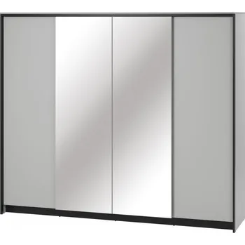 Šatní skříň Casarredo Šatní skříň 4D s LED SAVONA barva šedá/černá