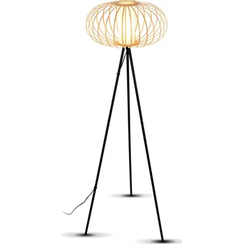 Stojací lampa BRILONER Stojací svítidlo, 153 cm, 1x E27, max. 10W, barva dřeva - BRILONER BRI 1759011