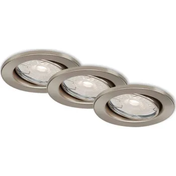Bodové svítidlo BRILONER 3ks sada vestavné svítidlo, pr. 8,6 cm, 5,5 W, matný nikl - BRILO BRILO 7256-032