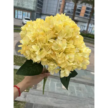 umělá květina Umělá kytice hortenzie pro dekorace | umělé květiny, svatební kytice - Žluť