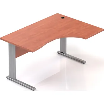 Psací stůl NABYTEK-DESIGNOVY.CZ BPR18 03 - Kancelářský stůl rohový pravý Komfort, kovová podnož, 140x70/100x76 cm