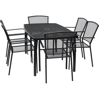 Zahradní sestava Casarredo Zahradní sestava 6x REVIR + stůl ANTVERPY antracit/černá