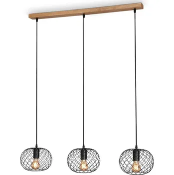 BRILONER Závěsné svítidlo, 90 cm, max. 40 W, černá-dřevo - BRILO BRILO 4037-035