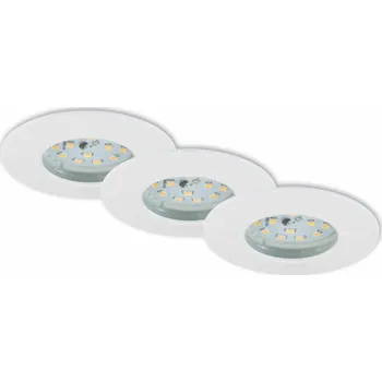Bodové svítidlo BRILONER 3ks sada LED vestavné svítidlo, pr. 7,5 cm, bílé - BRILONER BRI 7204-036