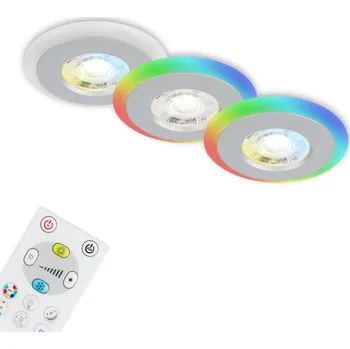 Bodové svítidlo BRILONER LED vestavná svítidla sada, pr.8,4 cm, 3x LED, 5 W, 460 lm, matný chrom - BRILONER BRI 7040-034