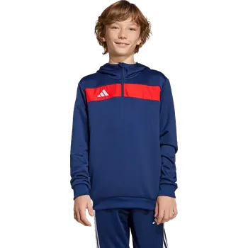 Chlapecká mikina Dětská měkká mikina s kapucí Adidas Tiro 25 Essentials Sweat modrá