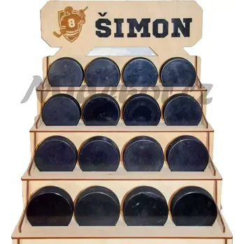 Puk Stojan na puky s 3D písmem