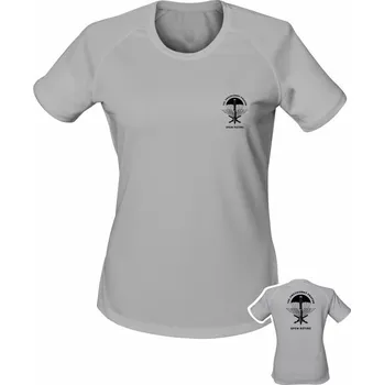 Dámské tričko Dámské funkční tričko 102. průzkumný prapor - backside - světle šedá