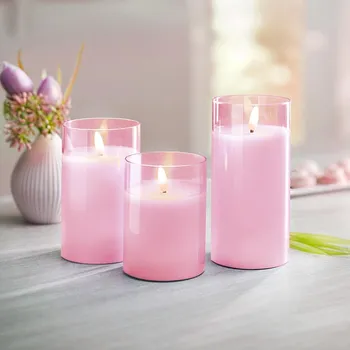 Svíčka Weltbild LED svíčka, růžová, sada 3 ks 493539