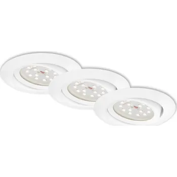 Bodové svítidlo BRILONER 3ks sada LED vestavné svítidlo, pr. 8,2 cm, 3,5 W, bílé - BRILONER BRI 7172-036