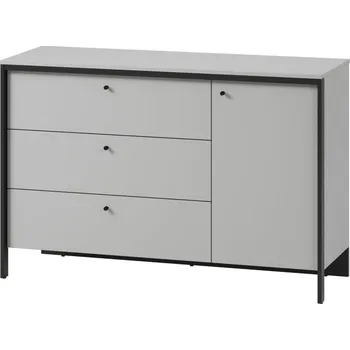 Komoda Casarredo Komoda 1D3S s LED SAVONA barva šedá/černá