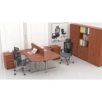 Kancelářská sestava NABYTEK-DESIGNOVY.CZ ZEP 2.12P 03 - Sestava kancelářského nábytku Komfort 2.12, calvados