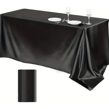 ubrus Barevný hladký obdélníkový ubrus na stůl | ubrus dekorace, textilní ubrus - Černý , Rozměr 145 x 260 cm