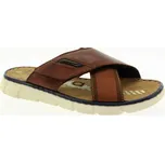 BUGATTI Pánské koňakové kožené pantofle 321-AK084-4069-6363-257 Velikost 41