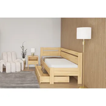 Postel HP-Nábytek Jednolůžko Tina rohová BUK ROZMĚR: 120 x 210 cm - ATYP