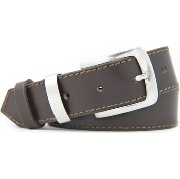 Opasek Obšitý pánský hnědý kožený opasek (GP188)