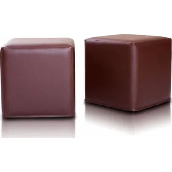 Sedací pytel Sedací vak taburetka Block kostka tmavě hnědá ekokůže TiaHome