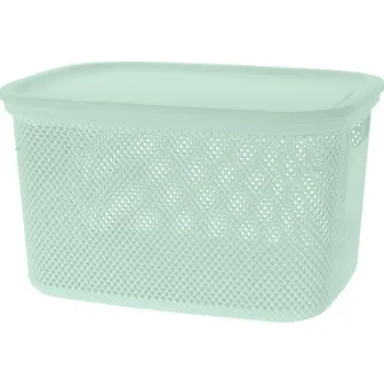 Úložný box EXCELLENT HOUSEWARE Úložný koš s víkem 18 l zelená KO-027000210zele