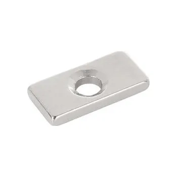 Magnet neodymový s montážním otvorem 20x10x3mm, plochý 2ks GEKO