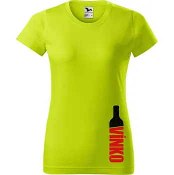 Dámské oblečení DOBRÝ TRIKO Dámské tričko s potiskem Vínko Barva: Limetková, Velikost: L