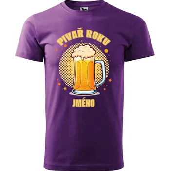 Pánské oblečení DOBRÝ TRIKO Pánské tričko s potiskem Pivař roku Velikost: 2XL, Barva: Fialová