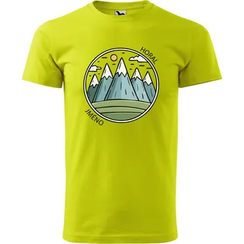 Pánská móda DOBRÝ TRIKO Pánské tričko s potiskem Horal jméno Velikost: L, Barva: Limetková