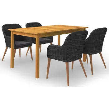 Zahradní sestava zahrada-XL 5dílný zahradní jídelní set černý 3067824