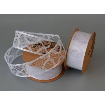 Stuha Stuha 4 cm, délka 9 m - KRAJKA BÍLÁ