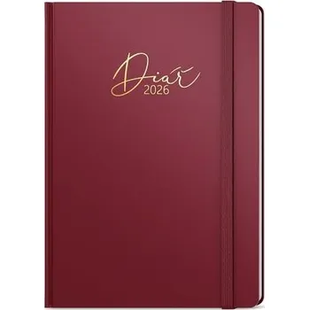 Diář BALOUŠEK TISK Diář denní - David - Luxi - A5 - bordó 2026 / 20,5cm x 14,3cm / BDD8-3-26