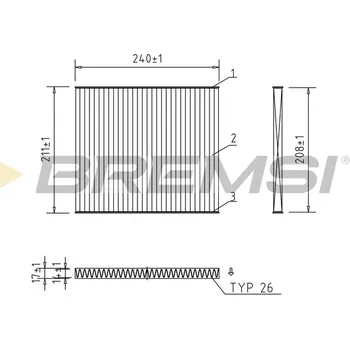 Kabinový filtr Filtr vzduchu v interiéru BREMSI FC0921C