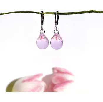 Náušnice Victoria's fields Šperk z pravého českého skla - Náušnice V objetí tulipánů Stříbrná