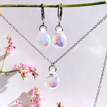 Souprava šperků Šperky z pravého českého skla - Sada Kapka rosy