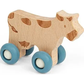 Bigjigs Toys Domácí zvířátko na kolečkách Kravička