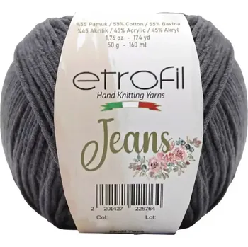 Příze Etrofil Jeans tmavě Šedá 065 (Příze Jeans tmavě Šedá 065)