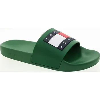 Pánské pantofle TOMMY JEANS Pánské zelené pantofle EM0EM01191-L2P-357 Velikost 46