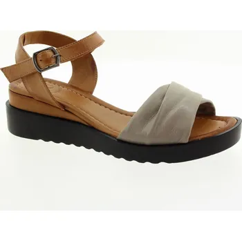 Dámské sandále YO BY SHOEMAKER Dámské kožené béžovo koňakové sandály 037-931-53-HATCOCONUT-255 Velikost 38