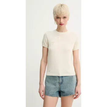 Dámský svetr Svetr z hedvábné směsi ZADIG&VOLTAIRE dámský, béžová barva, lehký, KWSW02691 KWSW02691.102 12X, vel. S