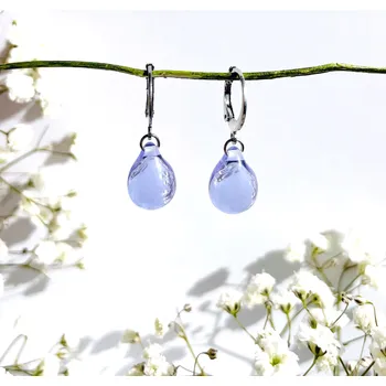 Náušnice Šperk z pravého českého skla - Náušnice Fialkový ráj