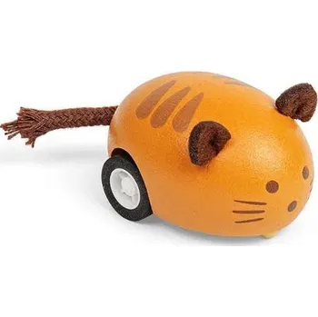 Bigjigs Toys Dřevěné natahovací zvířátko Kočka oranžová
