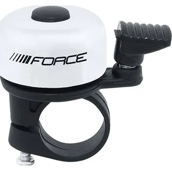 Zvonek na kolo FORCE zvonek MINI Fe/plast 22,2mm paličkový, bílý bílý: bílý