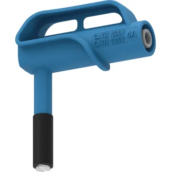 Měřicí kabel Electro PJP Magnetický úhlový adaptér 6,6 mm pro bezpečnostní banánové zásuvky Ø 4 mm, modrá, MgP6_6-IEC-CD1-BL, Úhlový adaptér, 1 ks