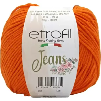 Etrofil Jeans Oranžová 030 (Příze Jeans Oranžová 030)
