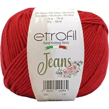 Příze Etrofil Jeans Červená 014 (Příze Jeans Červená 014)